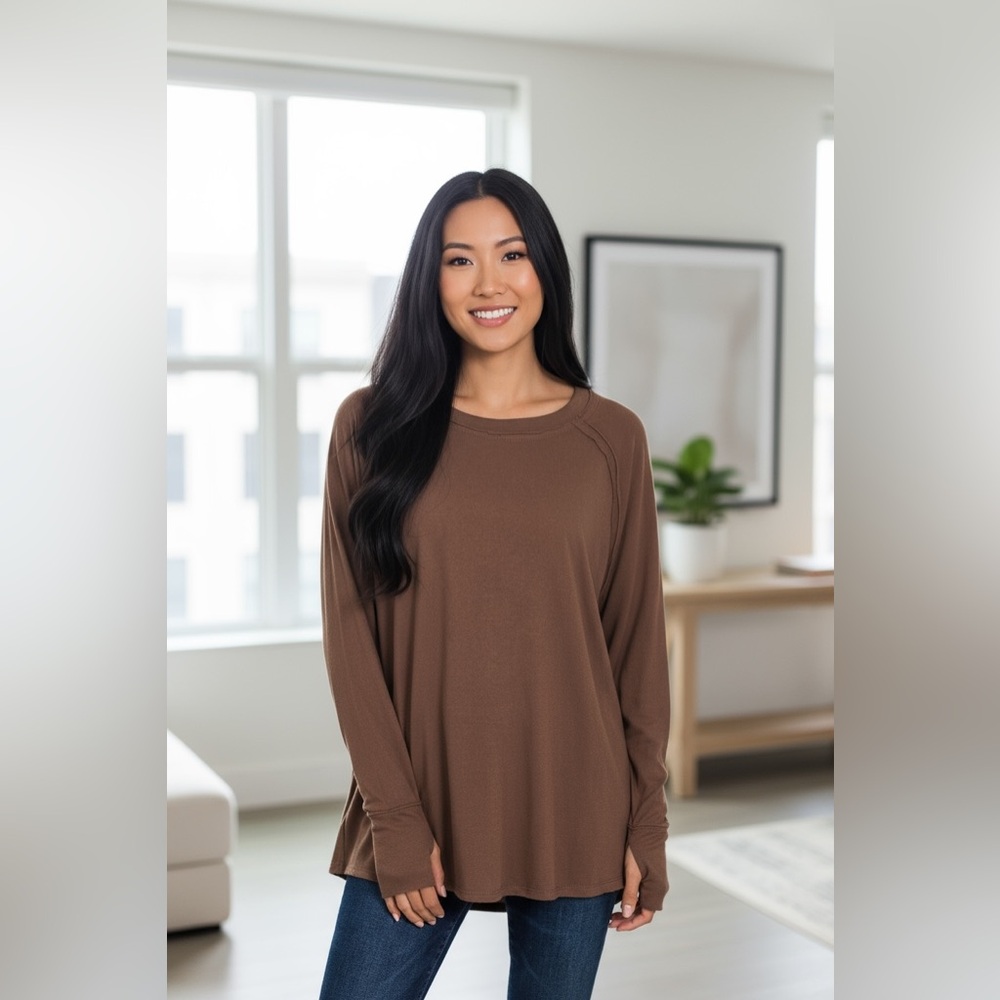 🌵#506 On the Go Long Sleeve - Brown